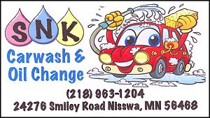 Nisswa, Minnesota carwash and oil change.